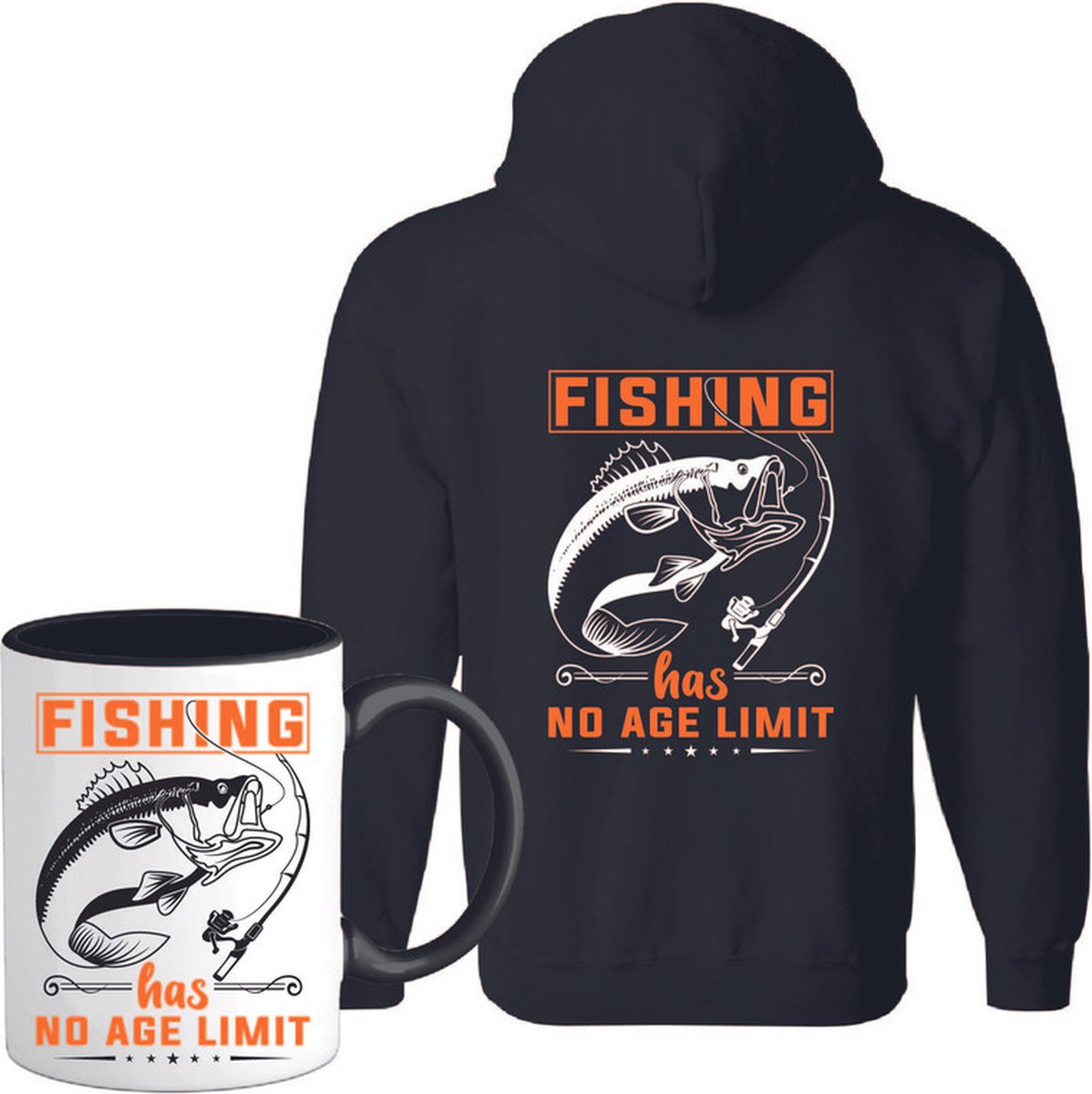 T-Shirtknaller Vest met koffiemok | Fishing Has No Age Limit  - Vis / Vissen / Vishengel Kleding | Heren / Dames Vest Cadeau | Kleur zwart | Maat XL